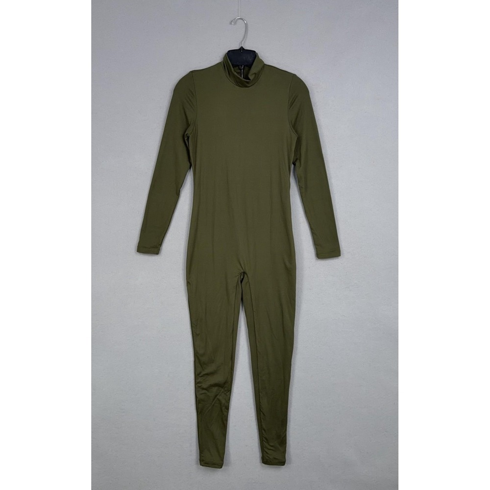 BUMPSUIT Jumpsuit Womens Medium Green Long Sleeve Mock Neck Maternity Stretch